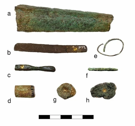 Helgö brass artefacts investigated in
this study. Object key, see Table 1.
Photo: Thomas Eriksson, National Historical Museums