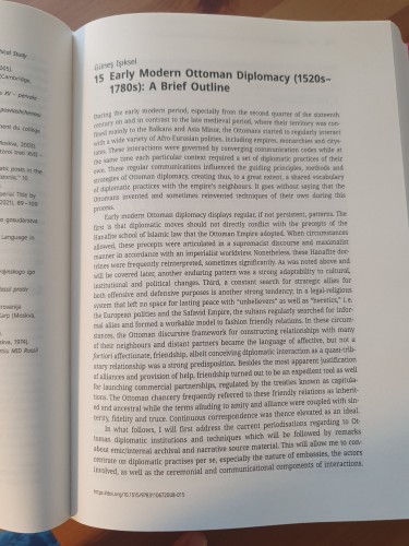 First page of the article by Güneş Işıksel
Early Modern Ottoman Diplomacy (1520s-1780s): A Brief Outline